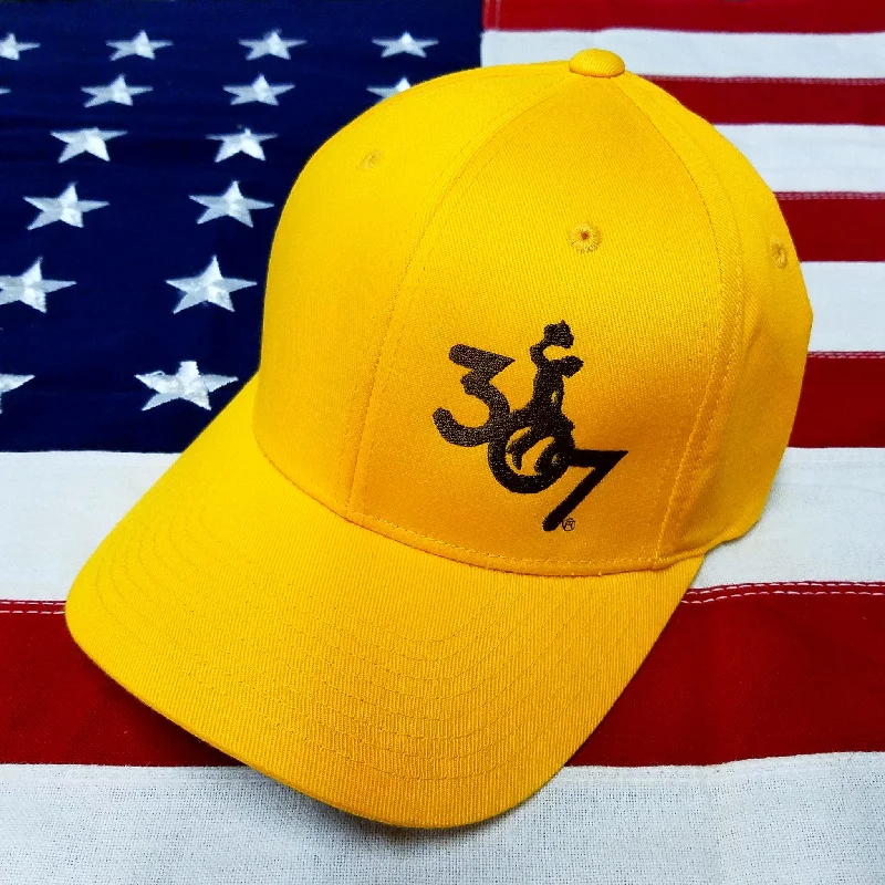 Gold Hat/Brown Logo