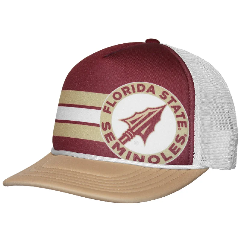 Legacy Florida State Seminoles Arrowhead Design Adjustable Foam Trucker Cap - Gold/White