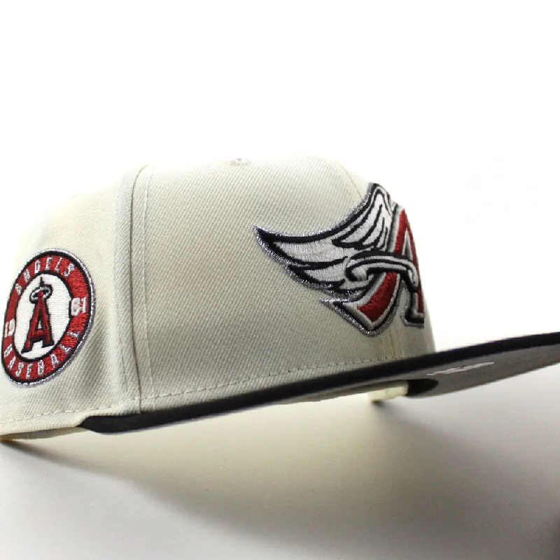 Anaheim Angels 1961 Angels Baseball  New Era 59Fifty Fitted Hat (Chrome White Black Green Gray Under Brim)