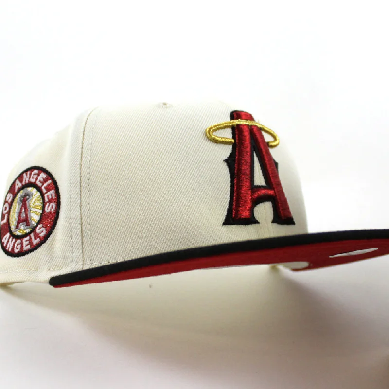 Anaheim Angels A City Connect New Era 59Fifty Fitted Hat (Chrome White Black Red Under Brim)