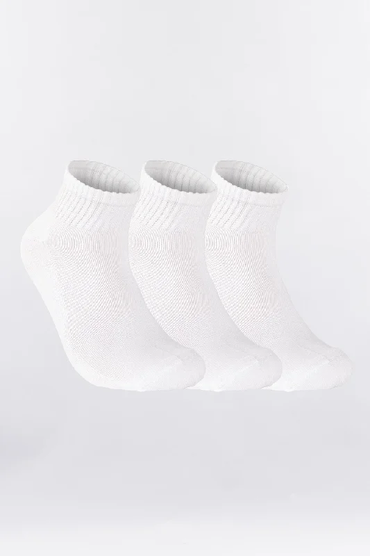 CITY LAB ANKLE WHITE SOCK - (3 PACK)