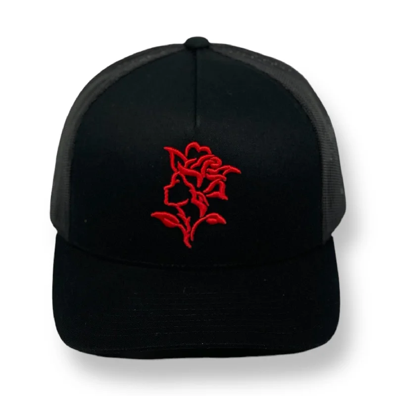 ARTFUL ROSEY BLACK TRUCKER SNAPBACK