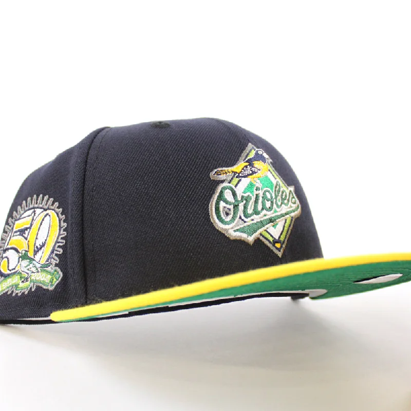 Baltimore Orioles 10TH ANNIVERSARY 59Fifty New Era Fitted Hat (Navy Canary Green Under Brim)