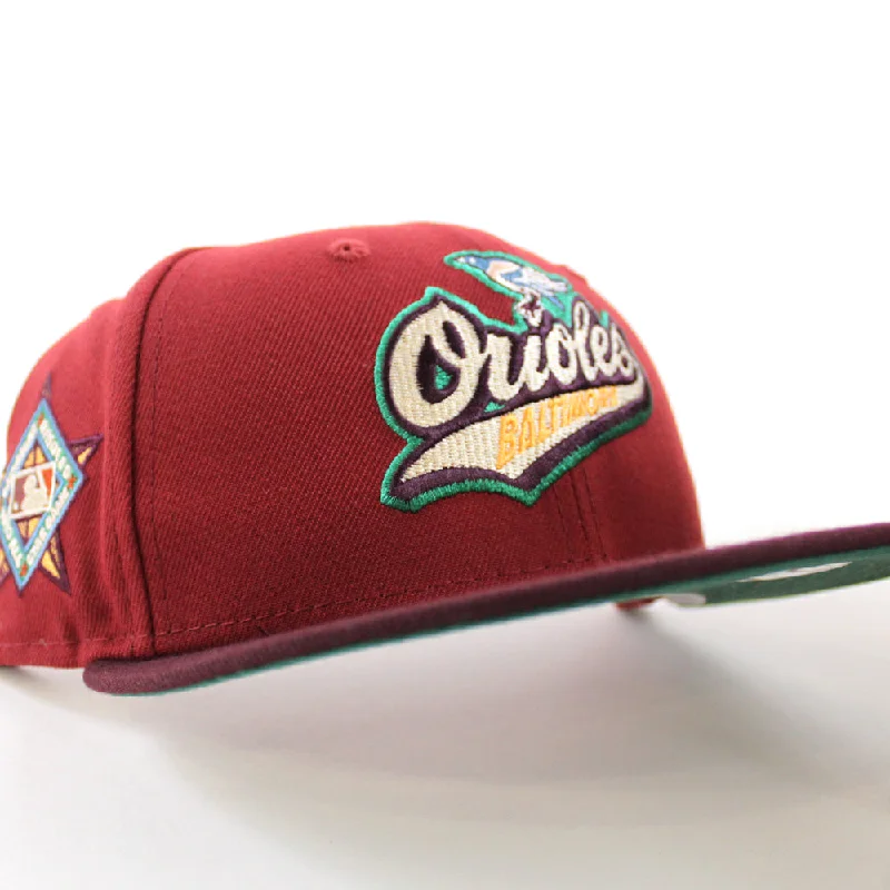 Baltimore Orioles 1993 All Star Game 59Fifty New Era Fitted Hat (Brick Maroon Emereld Under Brim)