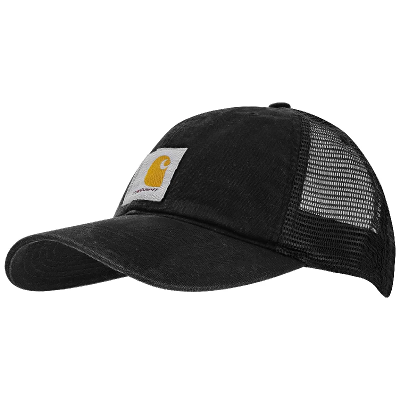 Black Canvas Mesh Back Cap