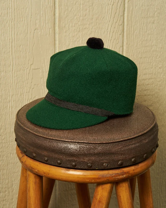 Boothbay Cap in Green Melton Wool