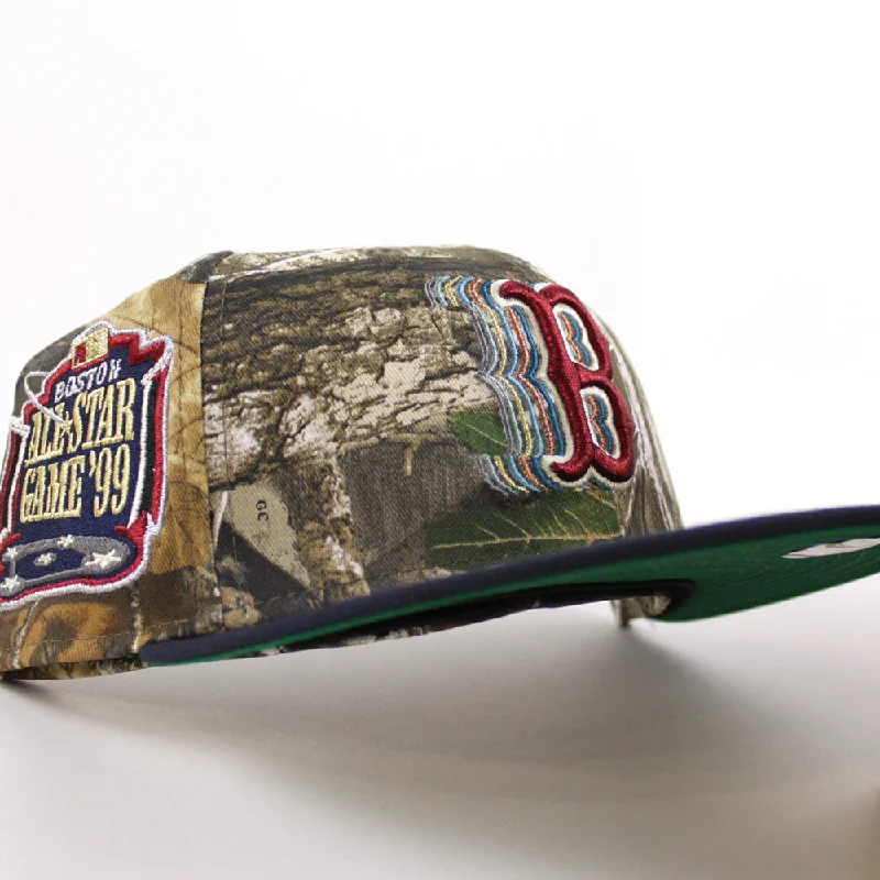 Boston Red Sox 1999 All Star Game New Era 59Fifty Fitted Hat (RealTree Camo Navy Green Under Brim)