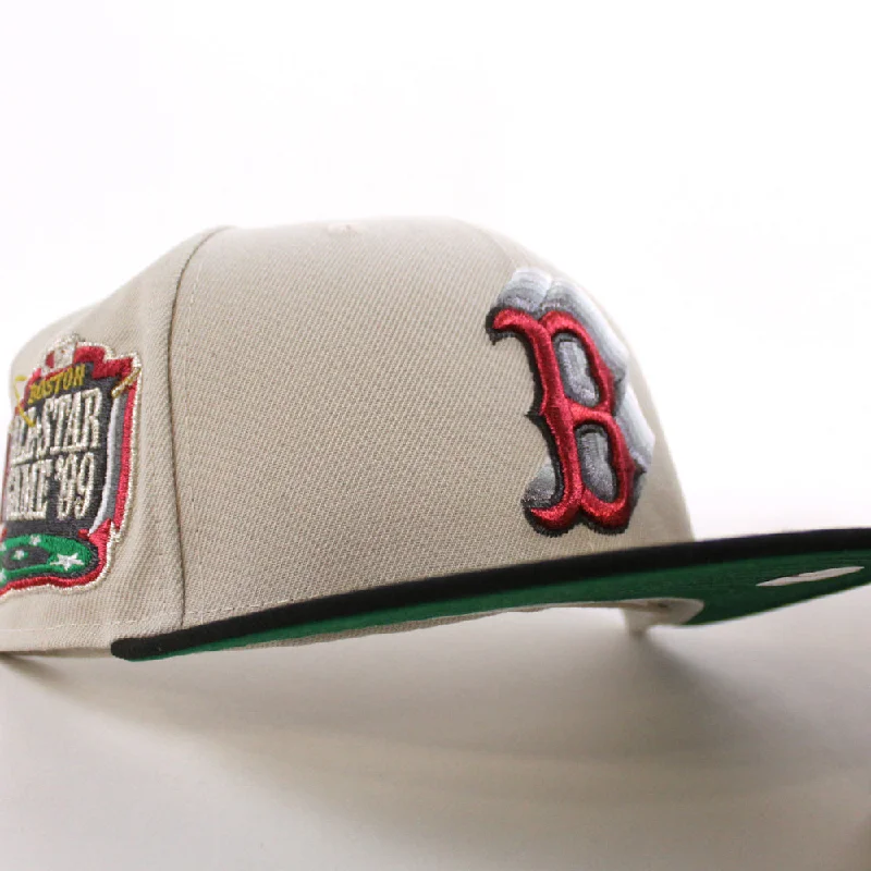 Boston Red Sox 1999 All Star Game New Era 59Fifty Fitted Hat (Stone Black Green Under Brim)