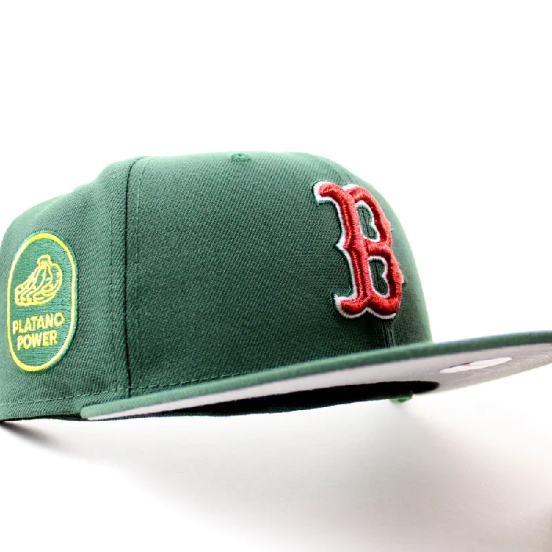 Boston Red Sox Platanos Power New Era 59Fifty Fitted Hat (Mountain Green Gray Under Brim)