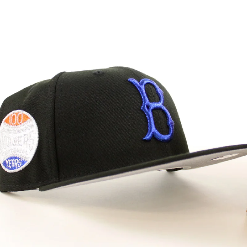 Brooklyn Dodgers 100 Years Jackie Robinson 59Fifty New Era Fitted Hat (Black Gray Under Brim)