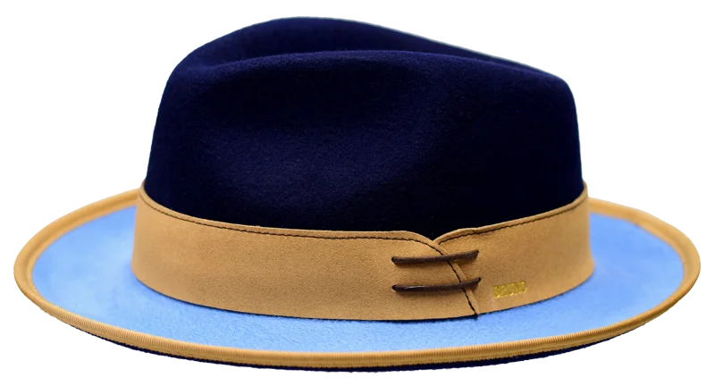 Bruno Capleo OU-850 The Outcast Fedora Camel/Blue