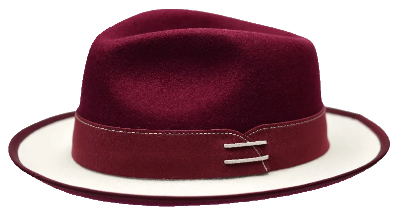 Bruno Capleo OU-854  The Outcast Fedora Burgundy/Silver