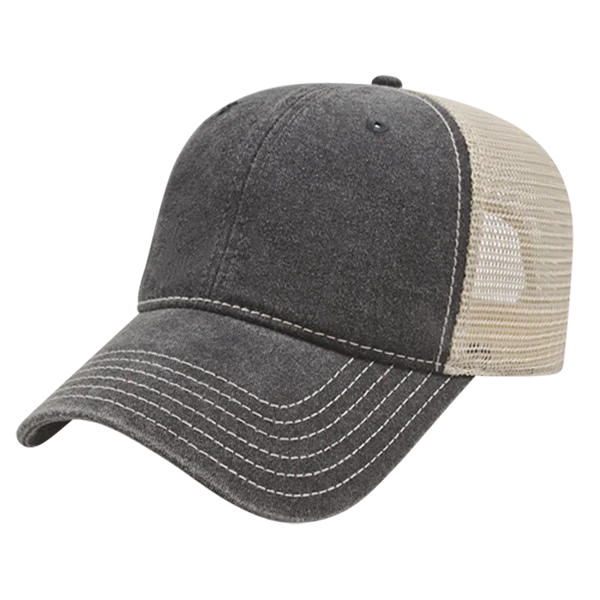 Cap America i3027 - Washed Pigment Dyed Trucker Mesh Cap - Blank