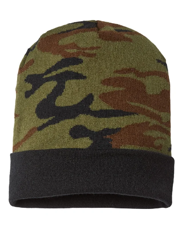 Cap America RKC12 USA-Made Camo Cuffed Beanie Knit Cap