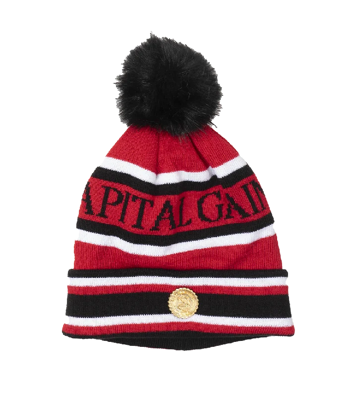 CAPITAL GAINS SCRIPT POM BEANIE RED - CG002