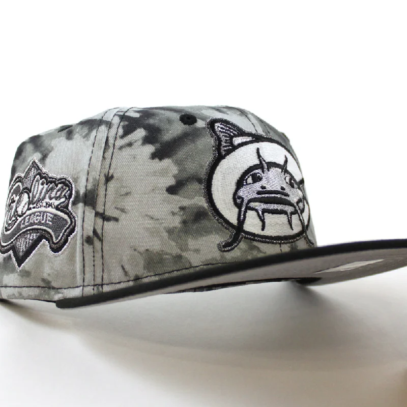 CAROLINA MUDCATS Carolina League New Era 59Fifty Fitted Hat (GRAY TYE DYE Black Gray Under Brim)