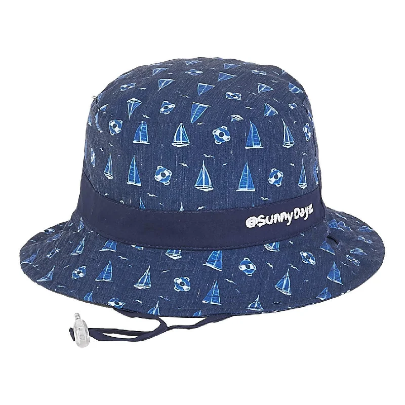 Hat - Navy-Bucket Boat/Shark- Children -Hk251