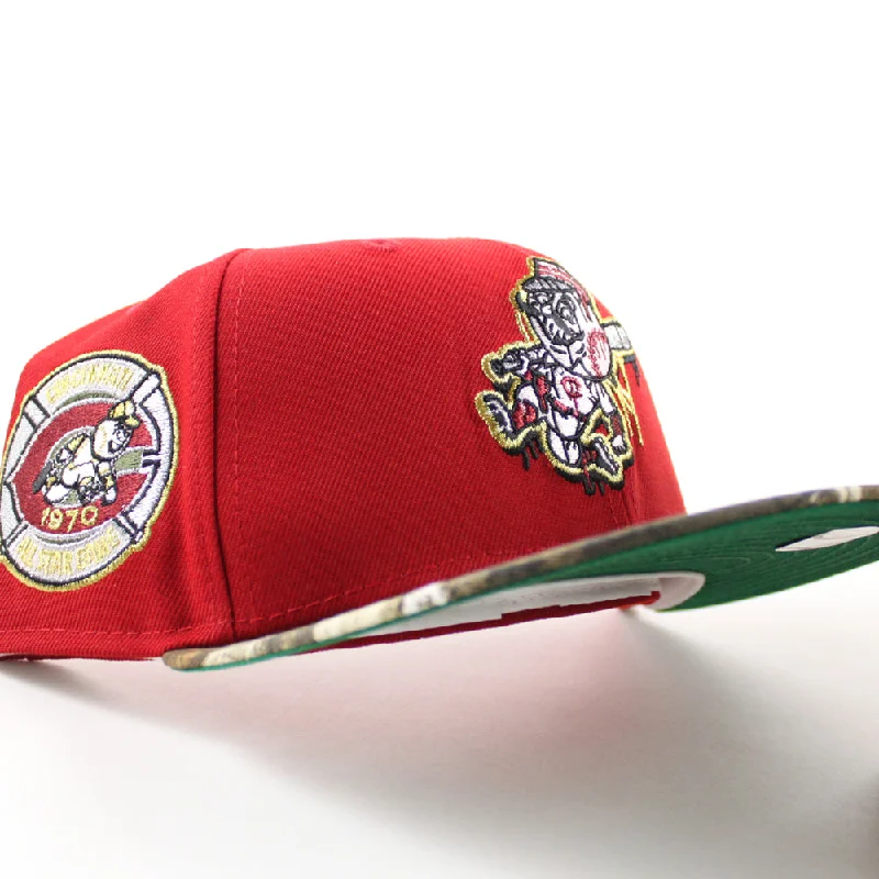 Cincinnati Reds 1970 All Star Game New Era 59Fifty Fitted Hat (Scarlet Red RealTree Camo Green Under Brim)