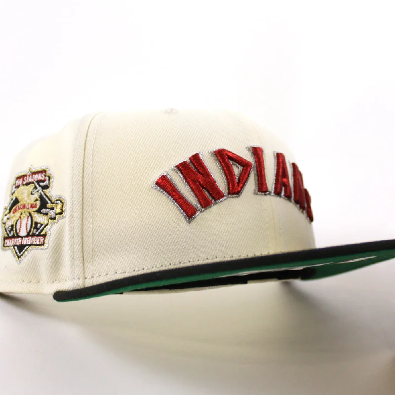 Cleveland Indians 100 Seasons New Era 59Fifty Fitted Hat (Chrome White Black Green Under Brim)