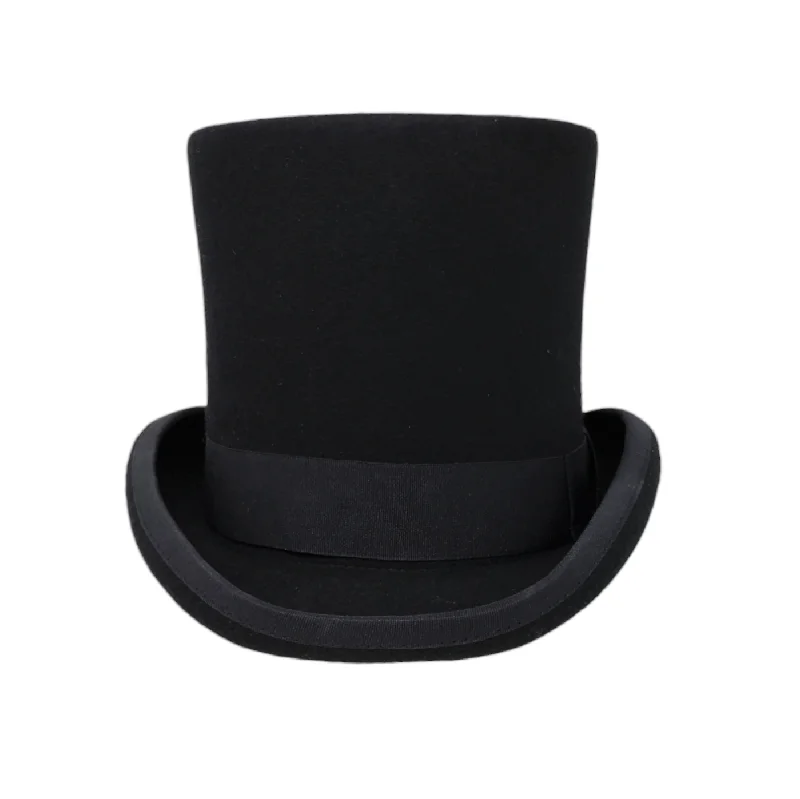 Different Touch 100% Wool Felt Victorian Mad Hatter Tall Magic Top Hats with Box