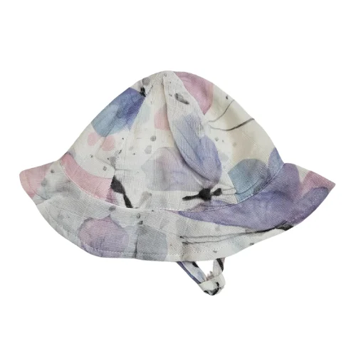 Sunhat - Baby - Butterfly Kisses  - 100 % Gauze / Cotton - 6 panel tie - Multi color  - BUTKIS243