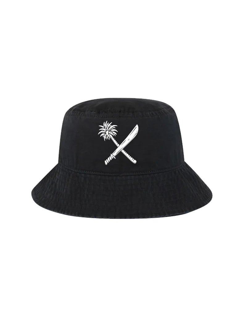 Crosscut Bucket Hat Black/White