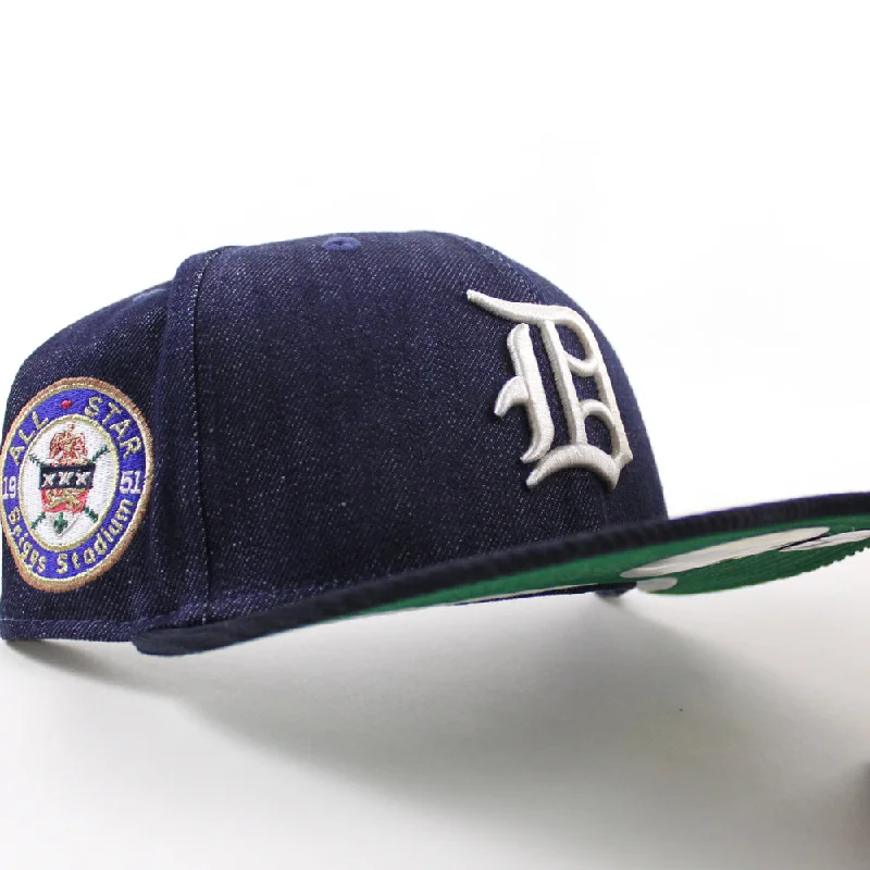 Detroit Tigers 1951 All Star Game New Era 59Fifty Fitted Hat (Navy Denim Dark Navy Corduroy Green Under Brim)