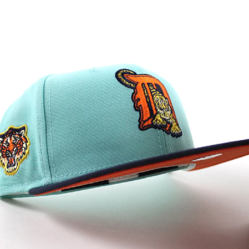 Detroit Tigers TIGER PATCH New Era 59Fifty Fitted Hat (BLUE TINT NIGHT SHIFT NAVY ORANGE Under Brim)