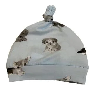 Hat Baby Knotted - 0-3M - Bamboo- Dogs