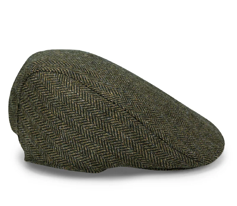 Hoggs of Fife Herringbone Waterproof Tweed Flat Cap