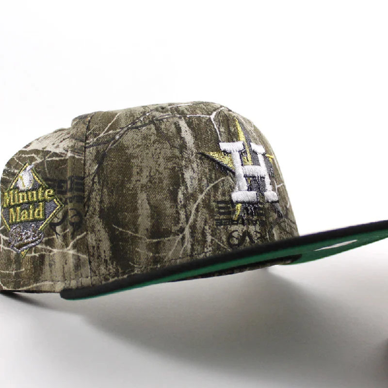 Houston Astros Drip Logo Minute Maid Park New Era 59Fifty Fitted Hat (RealTree Camo Black Green Under Brim)