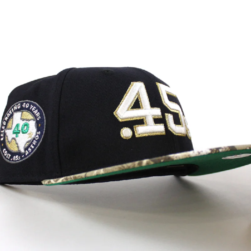 Houston Colt 45 40th Anniversary New Era 59Fifty Fitted Hat (Navy RealTree Camo Green Under Brim)