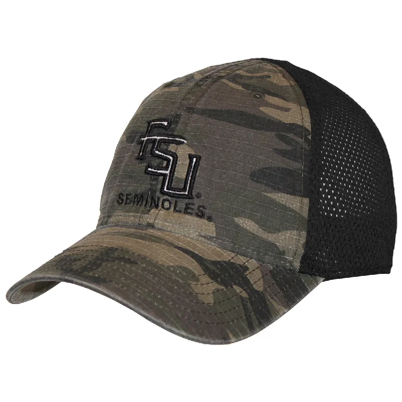 Legacy Men's Stacked FSU Seminoles Adjustable Trucker Cap - Camo/Black