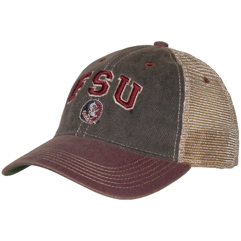 Legacy FSU Seminole Logo Adjustable Trucker Cap - Black/Garnet