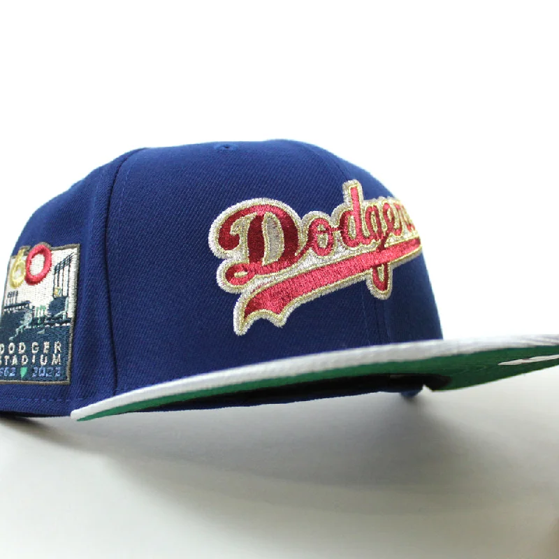 Los Angeles Dodgers 50th Anniversary New Era 59Fifty Fitted Hat (Song Bird Blue Metallic Silver Kelly Green Under Brim)