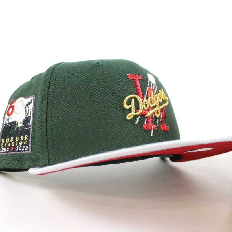 Los Angeles Dodgers 60th Anniversary New Era 59Fifty Fitted Hat (Cilantro Green Silver Scarlet Red  Under Brim)