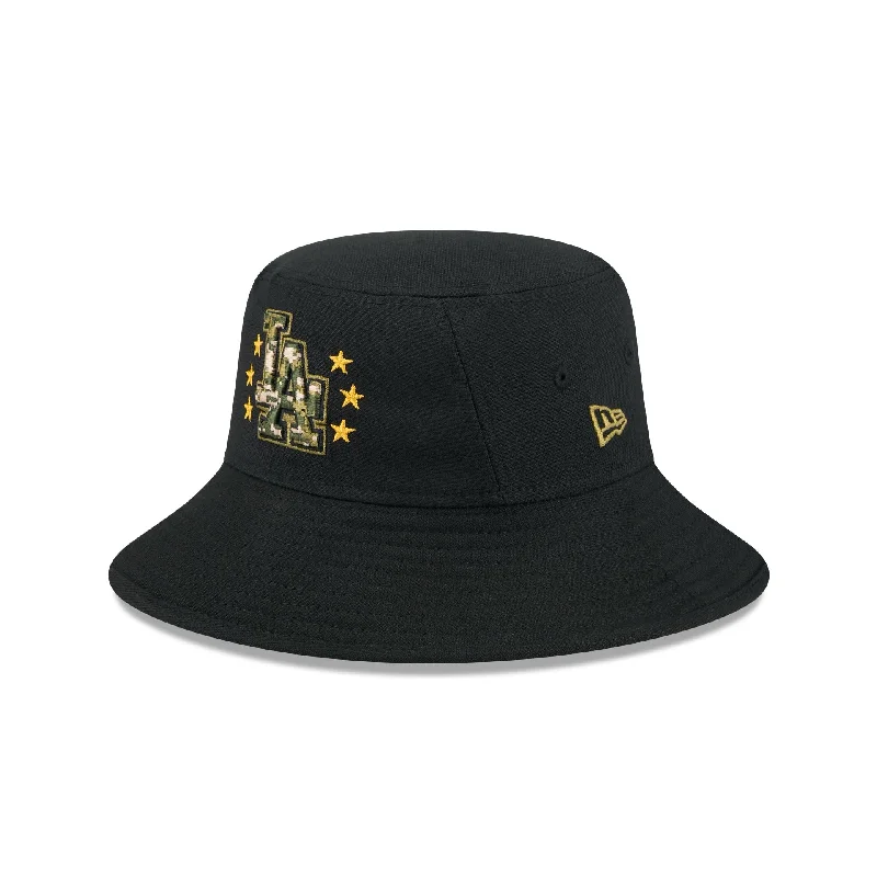 Los Angeles Dodgers Armed Forces Day 2024 Stretch Bucket Hat