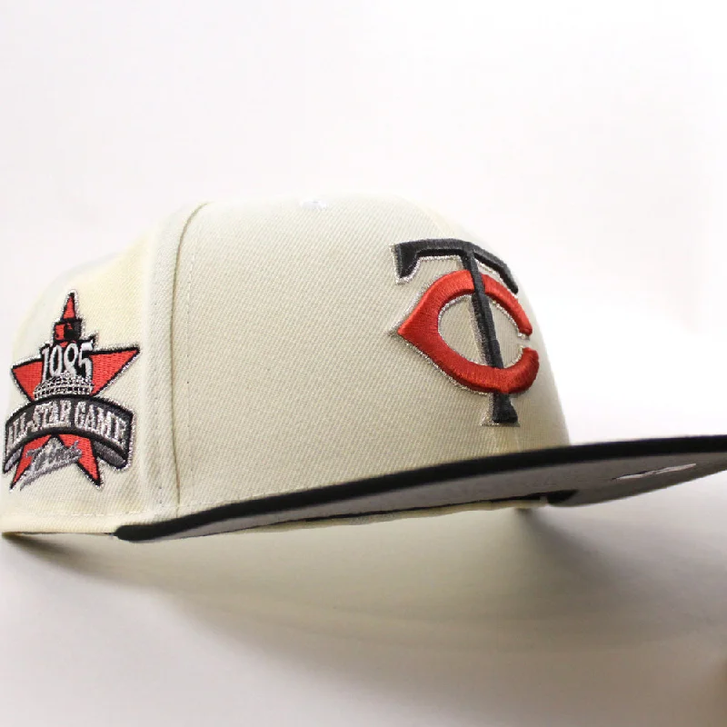 Minnesota Twins 1985 All Star Game New Era 59Fifty Fitted Hat (Chrome White Black Gray Under Brim)