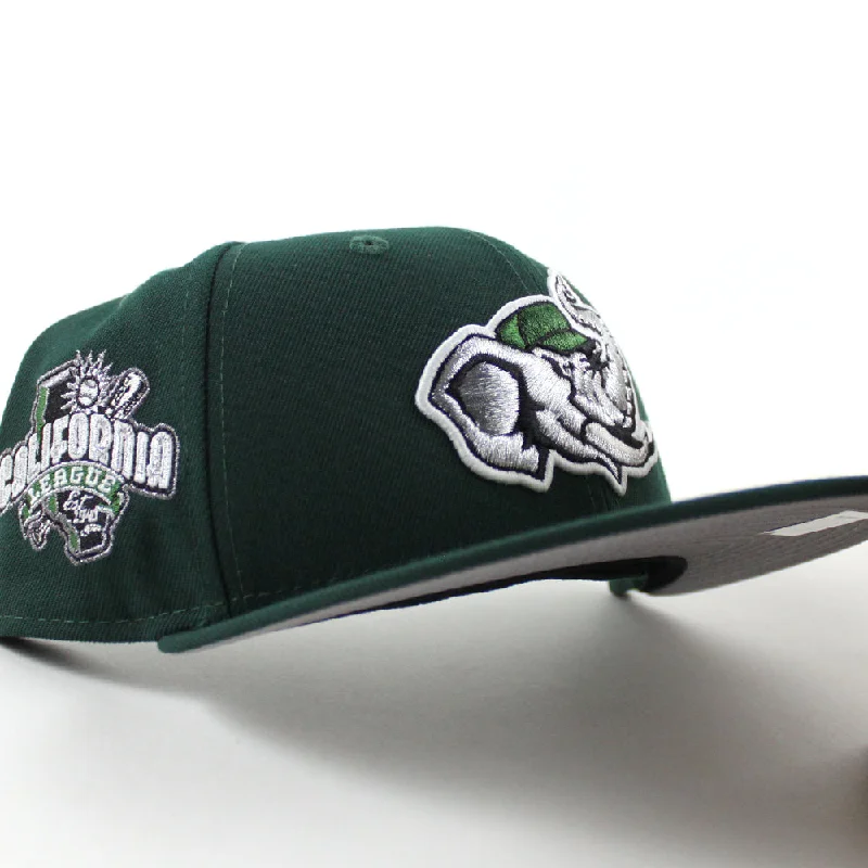 MODESTO AS ELEPHANT California League Patch  New Era 59Fifty Fitted Hat (Dark Green Gray Under Brim)