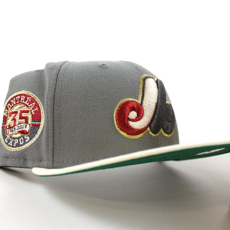 Montreal Expos 35th Anniversary New Era Fitted 59Fifty Hat (Misty Morning Chrome White Green Under Brim)