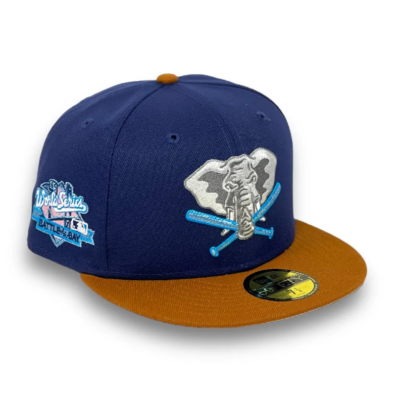 OAKLAND ATHLETICS (NAVY) (1989 WS) "BATTLE OF THE BAY" NEW ERA 59FIFTY EXCLUSIVE FITTED