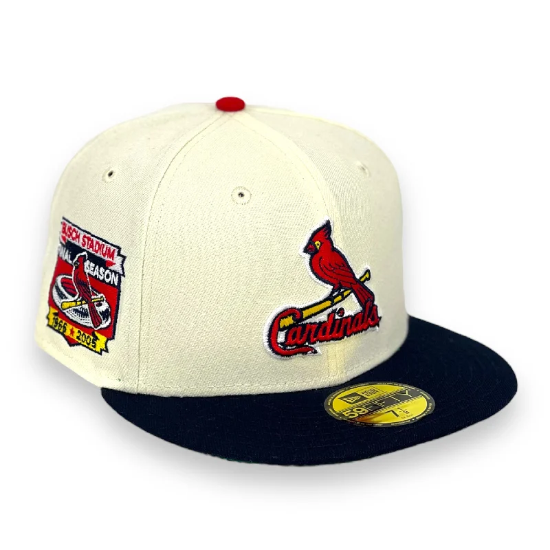 ST.LOUIS CARDINALS (OFF-WHITE) (BUSCH STADIUM 1966-2005) NEW ERA 59FIFTY FITTED (GREEN UNDER VISOR)