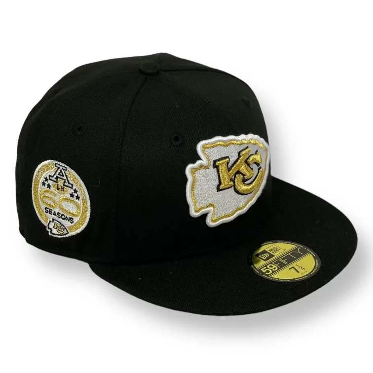 KANSAS CITY CHIEFS (BLACK/GOLD) "60TH ANN" NEW ERA 59FIFTY FITTED