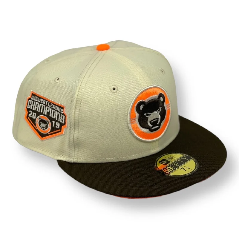 SOUTH BEND CUBS (OFF-WHITE) (2019 CHAMPIONS) NEW ERA 59FIFTY FITTED (NEON ORANGE UNDER VISOR)