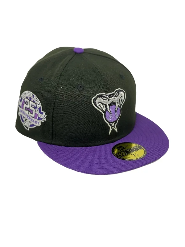 ARIZONA  DIAMONDBACKS (BLACK) "25TH ANN" NEW ERA 59FIFTY FITTED