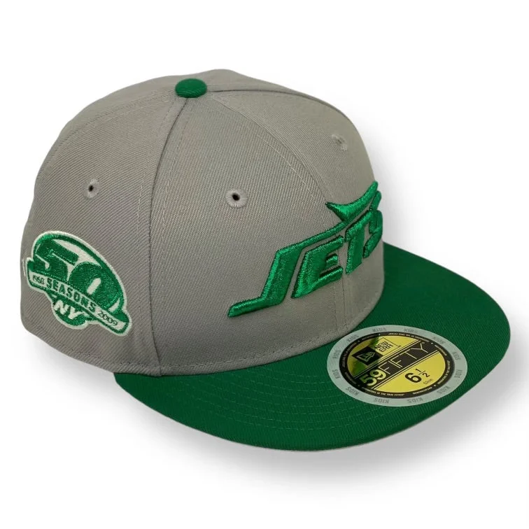 (KIDS) NEW YORK JETS (GREY) "50TH SEASON" NEW ERA 59FIFTY FITTED