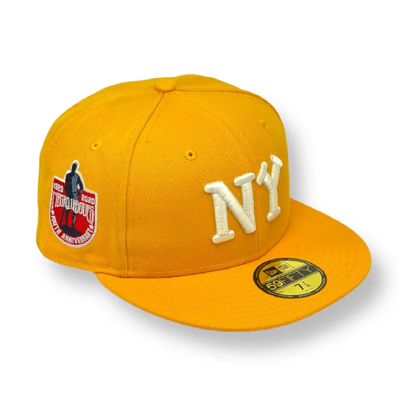 NEW YORK BLACK YANKEES (YELLOW) NEW ERA 59FIFTY FITTED (PINK UNDER VISOR)