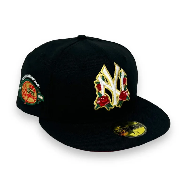 NEW YORK YANKEES (BLACK ROSES) (100TH ANN) NEW ERA 59FIFTY FITTED (RED UNDER VISOR)