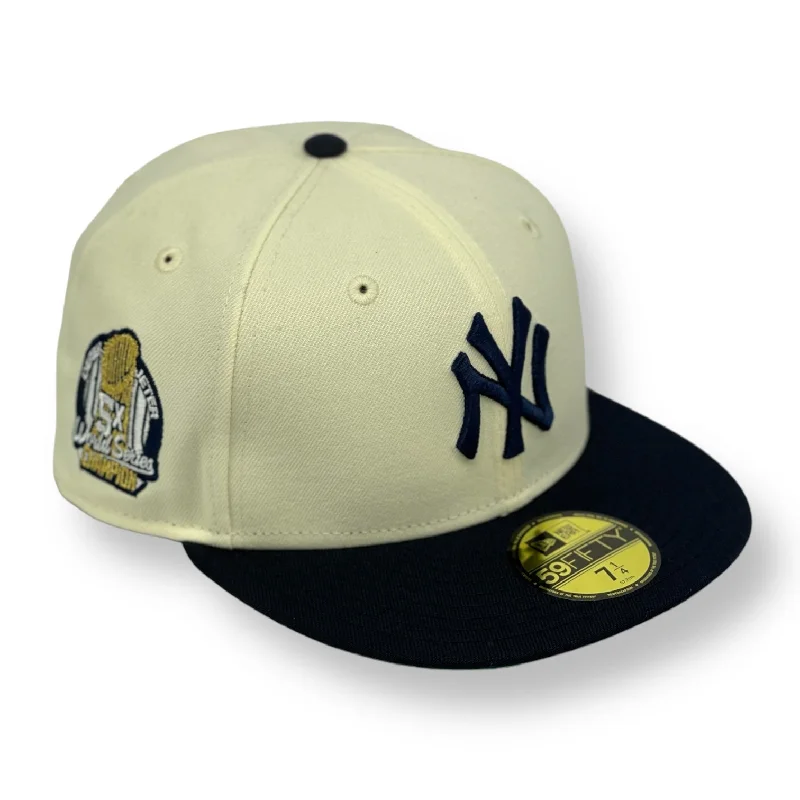 NEW YORK YANKEES (OFF-WHITE) (DEREK JETER) "5X WS CHAMPION" NEW ERA 59FIFTY FITTED (GREEN UNDER VISOR)