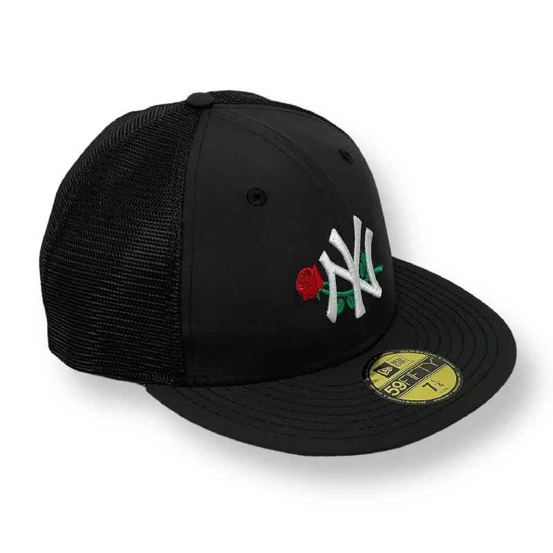 NEW YORK YANKEES (BLACK) (TRUCKER) (ROSE LOGO) NEW ERA 59FIFTY FITTED